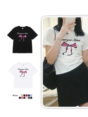 Áo thun Nữ babyteen dưới 55kg in nơ protect không nóng co giãn 4 chiều Freesize Fashion