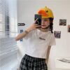Áo Croptop nữ form rộng tay ngắn cổ tròn dưới 55kg in chữ no no không nóng co giãn 4 chiều Freesize Fashion - Ảnh 3