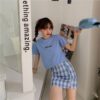 Áo Croptop nữ form rộng tay ngắn cổ tròn dưới 55kg in chữ no no không nóng co giãn 4 chiều Freesize Fashion