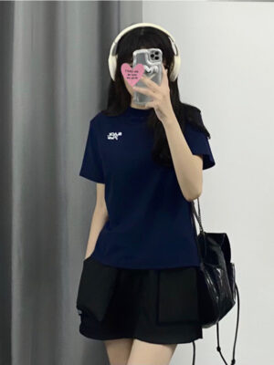 Áo thun Nữ babyteen dưới 55kg in black pearl mẫu 1 không nóng co giãn 4 chiều Freesize Fashion