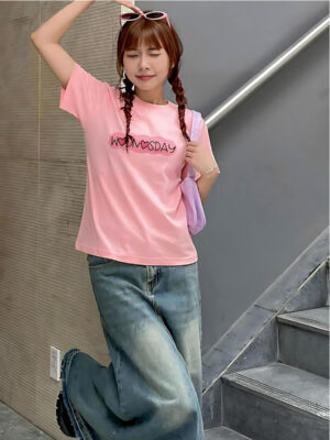 Áo thun Nữ babyteen dưới 55kg in chữ monday không nóng co giãn 4 chiều Freesize Fashion