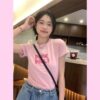 Áo thun Nữ babyteen dưới 55kg in chữ Pink Pill không nóng co giãn 4 chiều Freesize Fashion - Ảnh 4