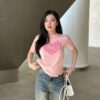 Áo thun Nữ babyteen dưới 55kg in tim bestie không nóng co giãn 4 chiều Freesize Fashion - Ảnh 5