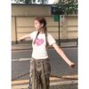 Áo thun Nữ babyteen dưới 55kg in tim miucho không nóng co giãn 4 chiều Freesize Fashion - Ảnh 3