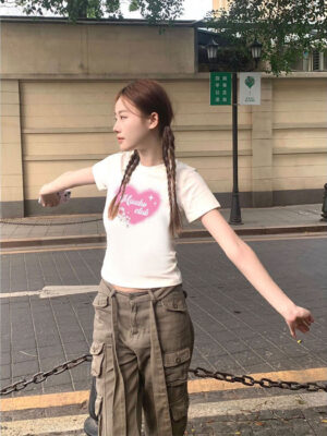 Áo thun Nữ babyteen dưới 55kg in tim miucho không nóng co giãn 4 chiều Freesize Fashion