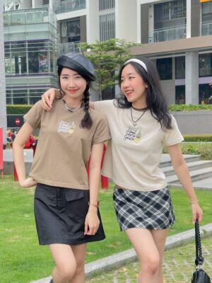 Áo thun Nữ babyteen dưới 55kg in xương rồng không nóng co giãn 4 chiều Freesize Fashion