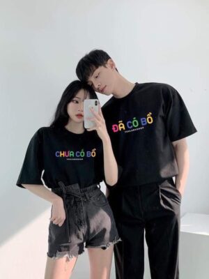 Áo thun Nam Nữ Form rộng freesize in chữ CHƯA CÓ BỒ không nóng co giãn 4 chiều Freesize Fashion
