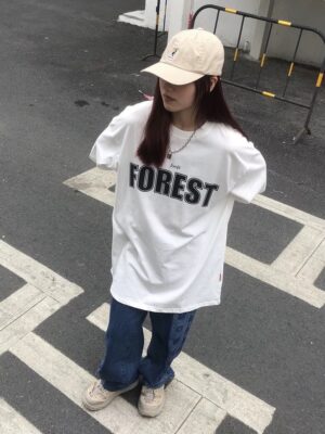 Áo thun Nam Nữ Form rộng freesize chữ FOREST không nóng co giãn 4 chiều Freesize Fashion
