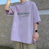 Áo thun Nam Nữ Form rộng freesize chữ World Peace không nóng co giãn 4 chiều Freesize Fashion - Ảnh 3