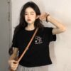 Áo Croptop nữ form rộng dưới 55kg in chữ The Bear không nóng co giãn 4 chiều Freesize Fashion - Ảnh 5