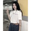 Áo Croptop nữ form rộng dưới 55kg in chữ CHAMPION không nóng co giãn 4 chiều Freesize Fashion