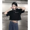 Áo Croptop nữ form rộng dưới 55kg in chữ CHAMPION không nóng co giãn 4 chiều Freesize Fashion - Ảnh 3
