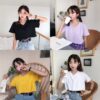 Áo Croptop nữ form rộng tay ngắn cổ tròn dưới 55kg in chữ masonprice không nóng co giãn 4 chiều Freesize Fashion - Ảnh 12