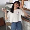Áo Croptop nữ form rộng dưới 55kg in chữ NICE không nóng co giãn 4 chiều Freesize Fashion