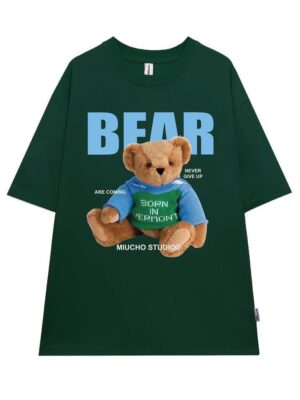 Áo thun nam nữ form rộng freesize in nổi gấu BEAR không nóng co giãn 4 chiều Freesize Fashion