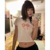 Áo thun Nữ babyteen dưới 55kg in nơ hồng không nóng co giãn 4 chiều Freesize Fashion - Ảnh 3