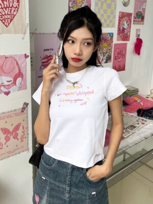 Áo thun Nữ babyteen dưới 55kg in nerver stop không nóng co giãn 4 chiều Freesize Fashion