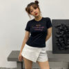 Áo thun Nữ babyteen dưới 55kg in nerver stop không nóng co giãn 4 chiều Freesize Fashion - Ảnh 2