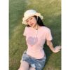 Áo thun Nữ babyteen dưới 55kg in tim peace không nóng co giãn 4 chiều Freesize Fashion - Ảnh 4