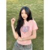 Áo thun Nữ babyteen dưới 55kg in tim peace không nóng co giãn 4 chiều Freesize Fashion - Ảnh 3