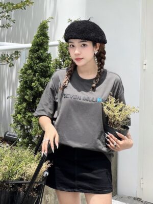 Áo thun Nam Nữ Form rộng freesize chữ SEVEN MILLIONS không nóng co giãn 4 chiều Freesize Fashion