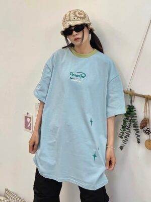 Áo thun nam nữ form rộng unisex thiêu nổi VENCCDE co giãn 4 chiều không nóng Freesize Fashion
